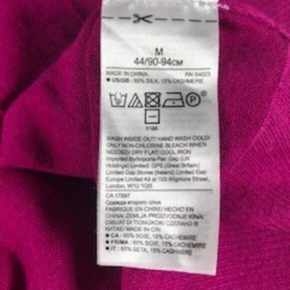 Banana Republic Silk Cashmere Sweater, Deep Pink, Luxury, Barbie, M US - Picture 6 of 6